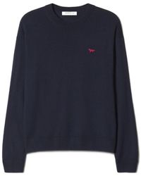 Maison Kitsuné - Maison Kitsuné Fox Embroidered Knitted Sweater - Lyst
