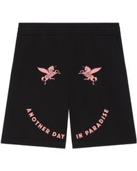Givenchy - Unicorn Embroidered Fleece Bermuda Shorts - Lyst