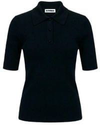 Jil Sander - Short-Sleeved Knitted Polo Shirt - Lyst
