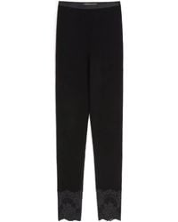 Valentino - Logo Waistband Fitted Leggings - Lyst