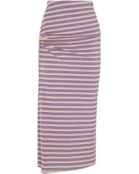 Rabanne - Piercing-Detail Striped Maxi Skirt - Lyst