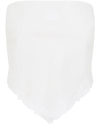 Miu Miu - Embroidered Slubbed Canvas Bandana Top - Lyst