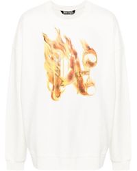 Palm Angels - Flamed Cotton Sweatshirt - Lyst