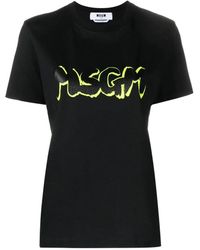 MSGM - Logo Printed T-Shirt - Lyst