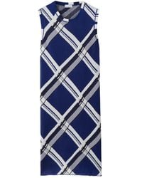 Burberry - Check Silk Dress - Lyst