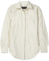 Brandon Maxwell - The Allie Crinkled Satin-Twill Shirt - Lyst