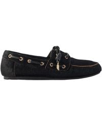 Ancient Greek Sandals - Pliaria Leather-Trimmed Pony Hair Boat Shoes - Lyst