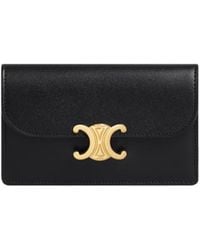 Celine - Long Card Holder With Flap Triomphe - Lyst