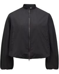 Moncler - Logo Patch Zip-Up Bomber Jacket - Lyst