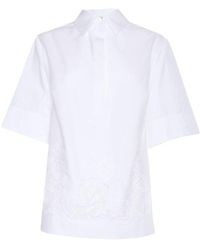 P.A.R.O.S.H. - Blouse With Floral Embroidery And Relaxed Fit - Lyst