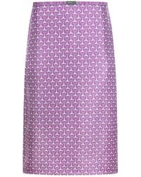 Gucci - Monogram Patterned Satin Skirt - Lyst