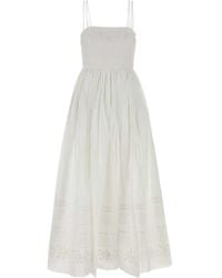 Bode - Chamomile Embroidered Spaghetti Strap Dress - Lyst
