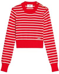 Ami Paris - Striped Merino Wool Jumper - Lyst