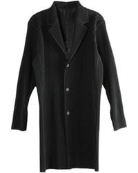 Homme Plissé Issey Miyake - Homme Plissé Issey Miyake Pleated V-Neck Coat - Lyst