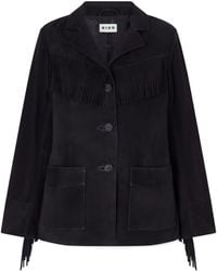 RIXO London - Teagan Fringed Suede Jacket - Lyst