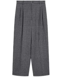 Emporio Armani - High-Waisted Pleated Trousers With A Houndstooth Pattern - Lyst