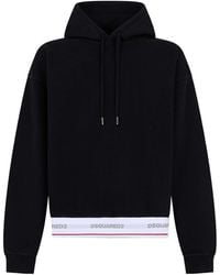 DSquared² - Logo-Tape Relax-Fit Hoodie - Lyst
