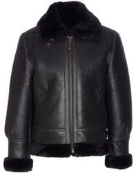 Schott Nyc - Schott Nyc Shearling Leather Coat - Lyst