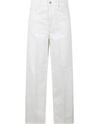 TOTEME - Totême Logo Patch Wide Leg Jeans - Lyst