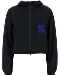Burberry - Ekd Motif Zipped Hooded Jacket - Lyst