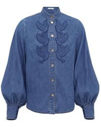 Zimmermann - Denim Applique Shirt - Lyst