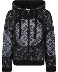 CASABLANCA - Drawstring Zip-Up Hoodie - Lyst
