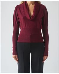 Twinset - Draped Cowl-Neck Knitted Top - Lyst