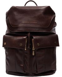 Brunello Cucinelli - Logo Embossed Backpack - Lyst