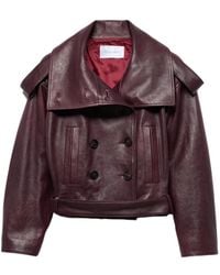 7 For All Mankind - Double Breasted High Neck Short Coat - Lyst