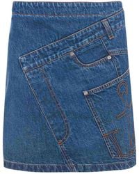 JW Anderson - Jw Anderson Twisted Denim Mini Skirt - Lyst