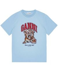 Ganni - T-Shirt With Logo - Lyst