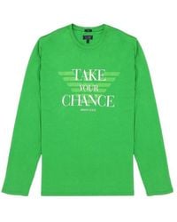 Armani Jeans - T-Shirt With Round Neck And Long Sleeves - Lyst