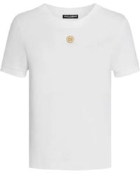 Dolce & Gabbana - Dg Logo Plaque Crewneck T-Shirt - Lyst