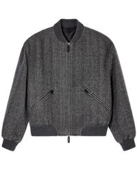Giorgio Armani - Herringbone Zip-Front Bomber Jacket - Lyst