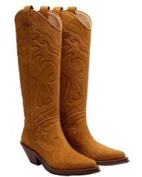 Gabriela Hearst - Capitana Suede Cowboy Boots - Lyst