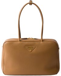 Prada - Zip-Up Top Handle Bag - Lyst