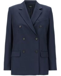 Theory - Double-Breasted Straight Hem Blazer - Lyst