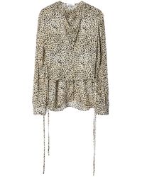 Lemaire - Layered Blouse Leopard Printed Viscose - Lyst