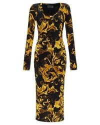 Versace Jeans Couture - Couture Barocco Printed Long Sleeved Dress - Lyst