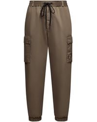Moncler - Cuffed Nylon Trousers Khaki - Lyst
