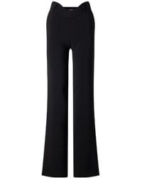 Jean Paul Gaultier - Wavy Crepe Mid-Rise Wide-Leg Pants - Lyst