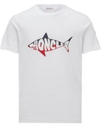 Moncler - Shark Logo Cotton T-Shirt - Lyst