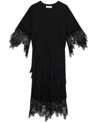 Blumarine - Lace-Detail Jersey Midi Dress - Lyst