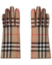 Burberry - Check Wool Gloves - Lyst