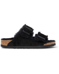 Birkenstock - Arizona Shearling Double-Strap Sandals - Lyst