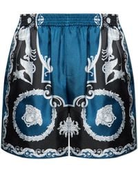 Versace - Baroque-Printed Silk-Nylon Shorts With Elastic Waistband - Lyst