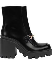 Gucci - Horsebit Platform Boots - Lyst