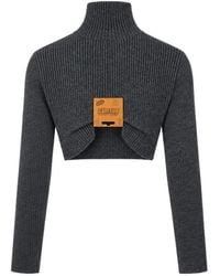Jean Paul Gaultier - High-Neck Cropped Sweater - Lyst