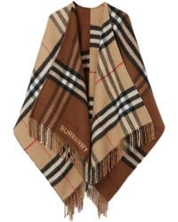 Burberry - Wool-Cashmere Contrast-Check Cape - Lyst