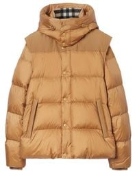 Burberry - Long Sleeved Hooded Padded Jacket - Lyst